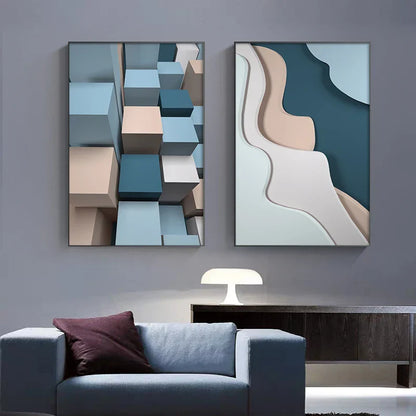 Modern Aesthetics Flowing 3d Design Wall Art Fine Art Canvas Prints Colorful Abstract Pictures For Living Room Bedroom Foyer Art For Contemporary Interiors | Home&so-Homeandso