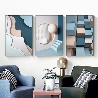 Modern Aesthetics Flowing 3d Design Wall Art Fine Art Canvas Prints Colorful Abstract Pictures For Living Room Bedroom Foyer Art For Contemporary Interiors | Home&so-Homeandso
