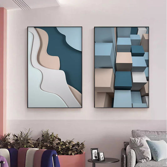 Modern Aesthetics Flowing 3d Design Wall Art Fine Art Canvas Prints Colorful Abstract Pictures For Living Room Bedroom Foyer Art For Contemporary Interiors | Home&so-Homeandso
