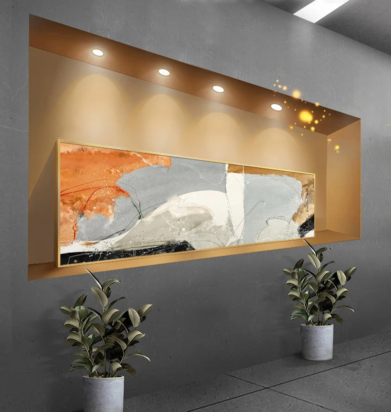 Nordic Geomorphic Abstract Wide Format Wall Art Fine Art Canvas Prints Modern Pictures For Above The Bed Contemporary Living Room Art For Above The Sofa | Home&so-Homeandso