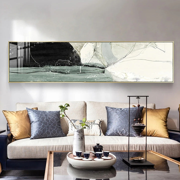 Nordic Geomorphic Abstract Wide Format Wall Art Fine Art Canvas Prints Modern Pictures For Above The Bed Contemporary Living Room Art For Above The Sofa | Home&so-Homeandso