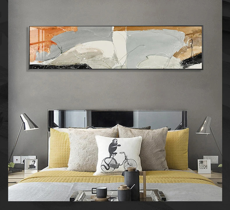 Nordic Geomorphic Abstract Wide Format Wall Art Fine Art Canvas Prints Modern Pictures For Above The Bed Contemporary Living Room Art For Above The Sofa | Home&so-Homeandso