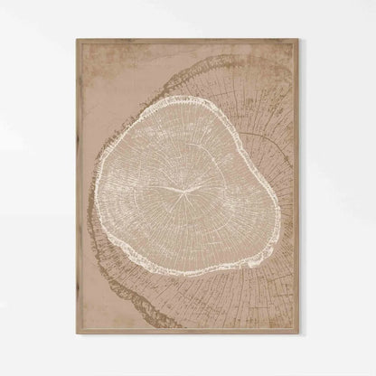 Rustic Tree Rings Abstract Nordic Wall Art Fine Art Canvas Prints Neutral Tones Beige/Gray/Black Wood Pictures For Living Room Dining Room Art Decor | Home&so-Homeandso