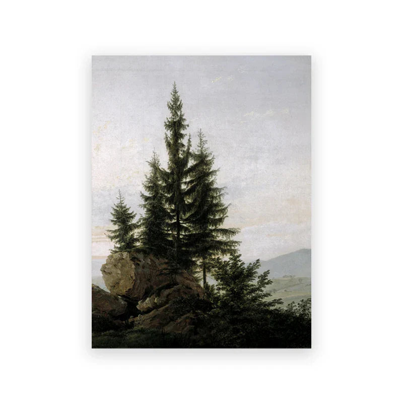 Rustic Vintage Landscape Oil Painting Mountain Forest Wall Art Fine Art Canvas Prints Gallery Wall Pictures For Living Room Dining Room Art Decoration | Home&so-Homeandso