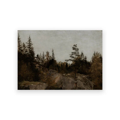 Rustic Vintage Landscape Oil Painting Mountain Forest Wall Art Fine Art Canvas Prints Gallery Wall Pictures For Living Room Dining Room Art Decoration | Home&so-Homeandso