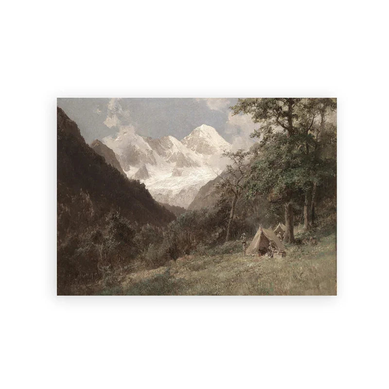 Rustic Vintage Landscape Oil Painting Mountain Forest Wall Art Fine Art Canvas Prints Gallery Wall Pictures For Living Room Dining Room Art Decoration | Home&so-Homeandso
