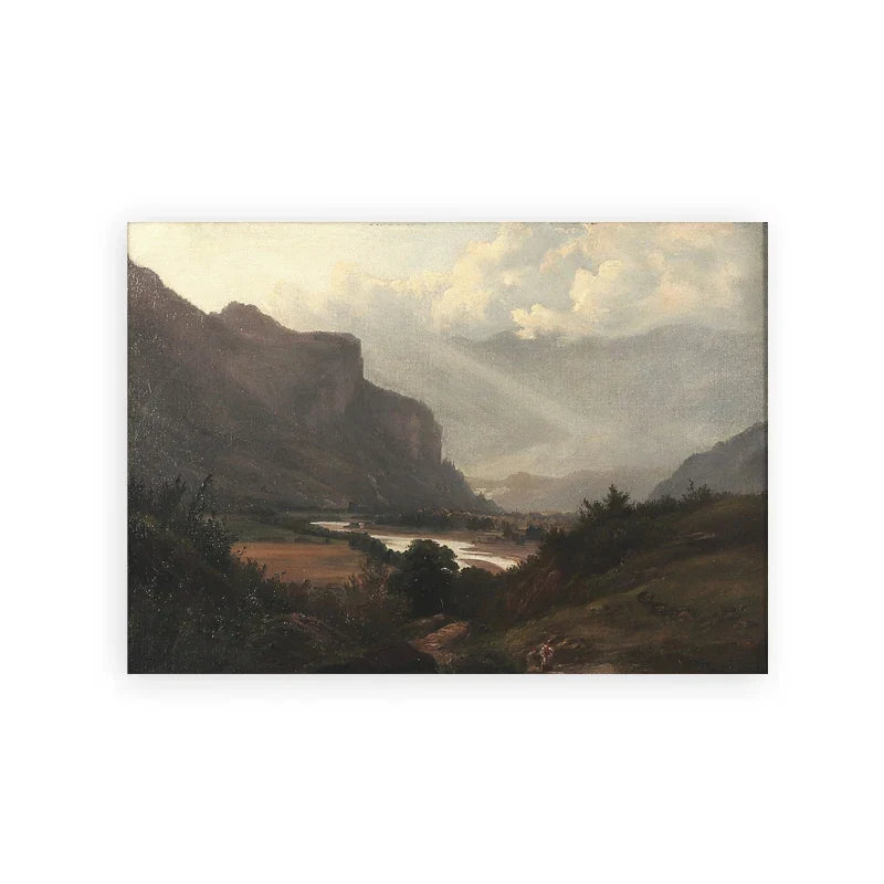 Rustic Vintage Landscape Oil Painting Mountain Forest Wall Art Fine Art Canvas Prints Gallery Wall Pictures For Living Room Dining Room Art Decoration | Home&so-Homeandso