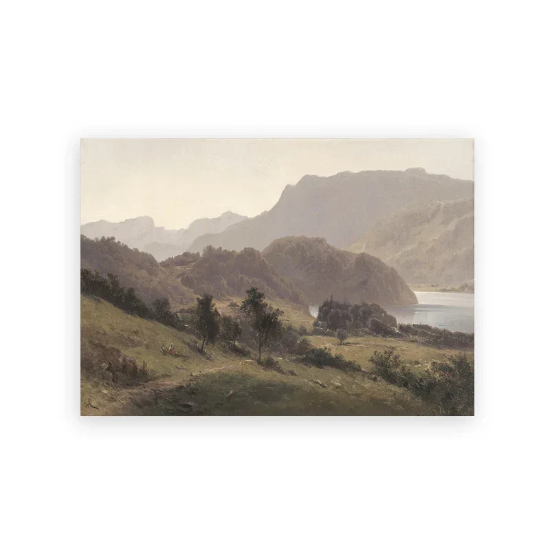 Rustic Vintage Landscape Oil Painting Mountain Forest Wall Art Fine Art Canvas Prints Gallery Wall Pictures For Living Room Dining Room Art Decoration | Home&so-Homeandso