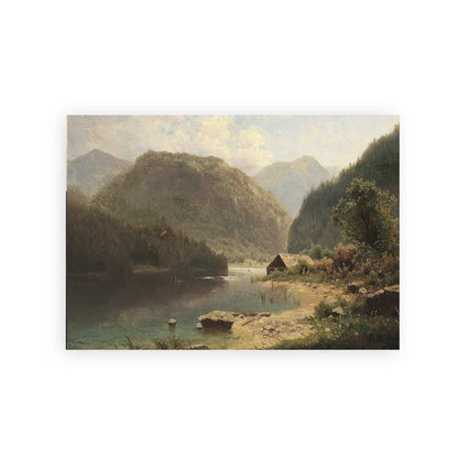 Rustic Vintage Landscape Oil Painting Mountain Forest Wall Art Fine Art Canvas Prints Gallery Wall Pictures For Living Room Dining Room Art Decoration | Home&so-Homeandso