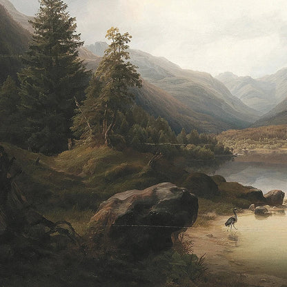 Rustic Vintage Landscape Oil Painting Mountain Forest Wall Art Fine Art Canvas Prints Gallery Wall Pictures For Living Room Dining Room Art Decoration | Home&so-Homeandso