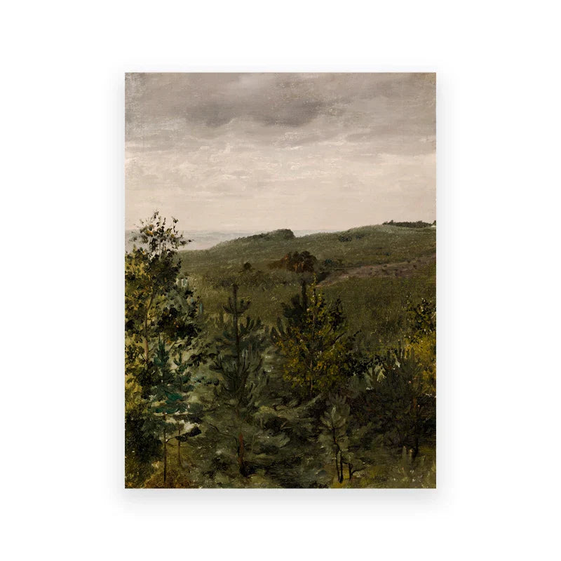 Rustic Vintage Landscape Oil Painting Mountain Forest Wall Art Fine Art Canvas Prints Gallery Wall Pictures For Living Room Dining Room Art Decoration | Home&so-Homeandso