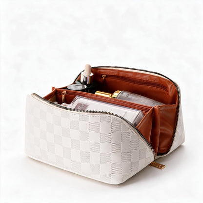 Luxus Checkered Make-up Kosmetiktasche