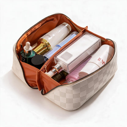 Luxus Checkered Make-up Kosmetiktasche