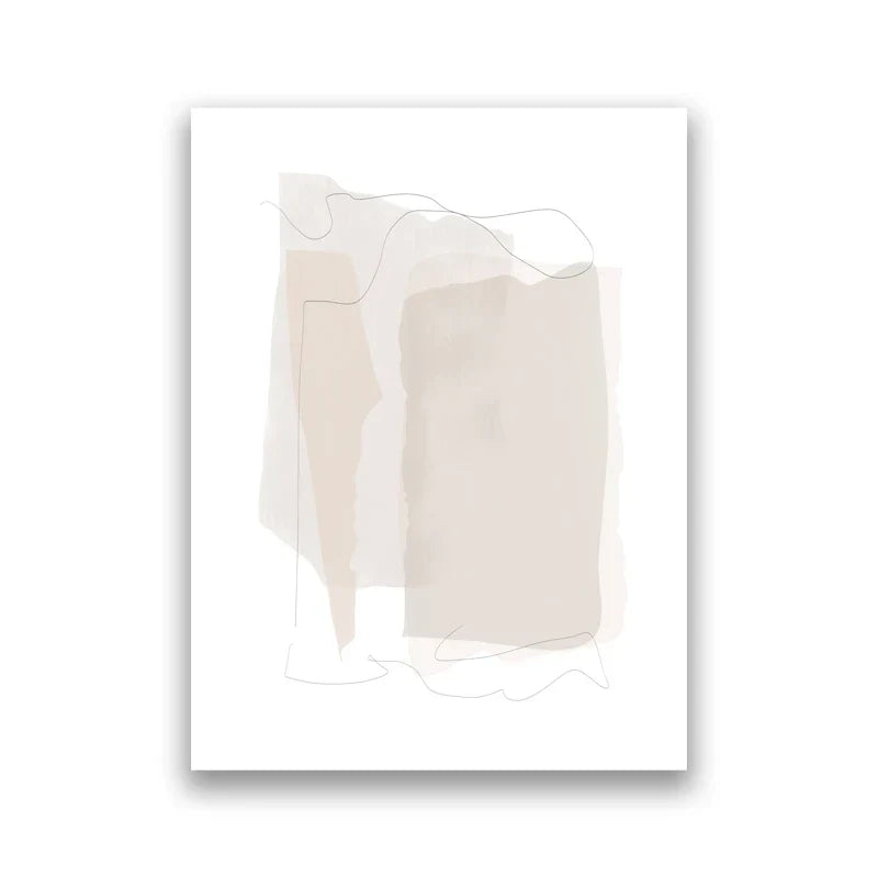 Shades Of Beige Abstract Line Art Wall Art Fine Art Canvas Prints Minimalist Pictures For Modern Apartment Living Room Art For Contemporary Interiors | Home&so-Homeandso