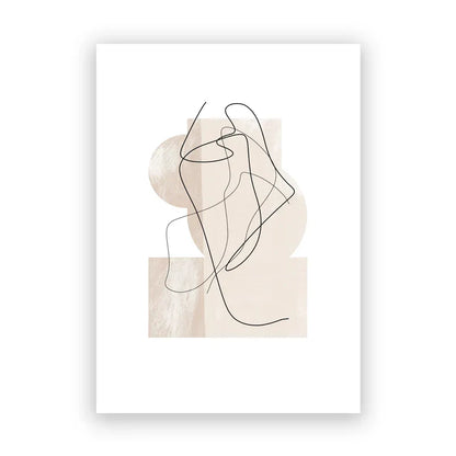 Shades Of Beige Abstract Line Art Wall Art Fine Art Canvas Prints Minimalist Pictures For Modern Apartment Living Room Art For Contemporary Interiors | Home&so-Homeandso