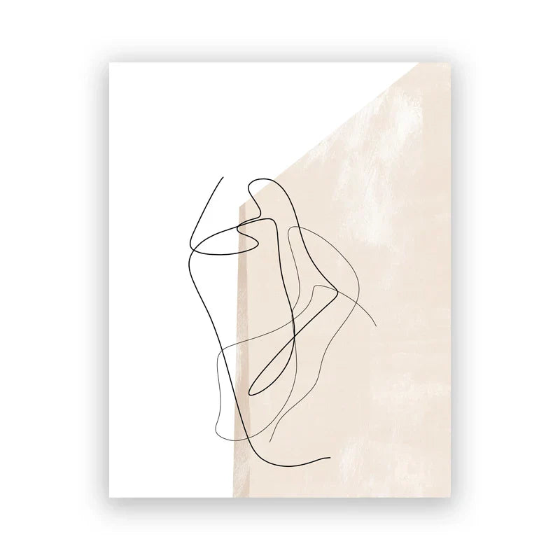 Shades Of Beige Abstract Line Art Wall Art Fine Art Canvas Prints Minimalist Pictures For Modern Apartment Living Room Art For Contemporary Interiors | Home&so-Homeandso