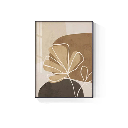 Simple Beige Brown Floral Abstract Wall Art Fine Art Canvas Prints Minimalist Pictures For Modern Apartment Living Room Bedroom Art For Contemporary Interiors | Home&so-Homeandso
