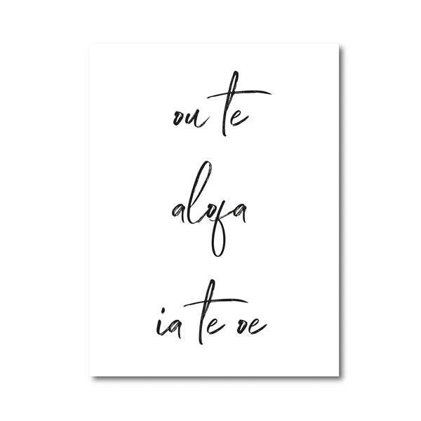 South Pacific Love Quotes Poster Wall Art Fine Art Canvas Prints Minimalist Black White Elegant Typographic Wall Art Pictures For Living Room Bedroom Art Decor | Home&so-Homeandso