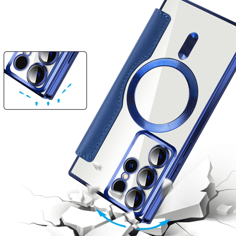 Magnetic Samsung Flip Case | Leather Look with Card Slot