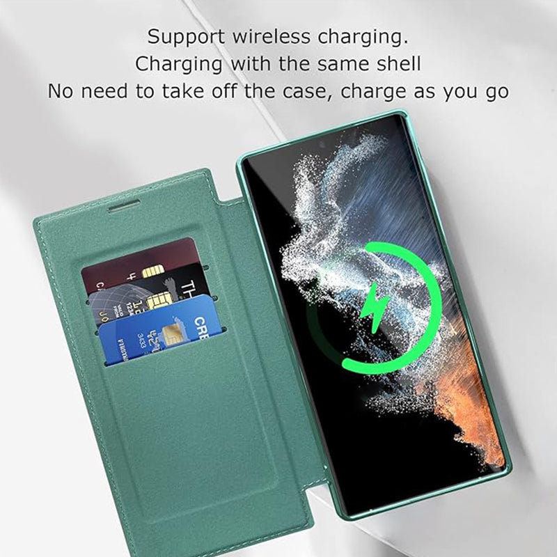 Magnetic Samsung Flip Case | Leather Look with Card Slot