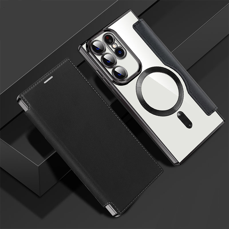 Magnetic Samsung Flip Case | Leather Look with Card Slot