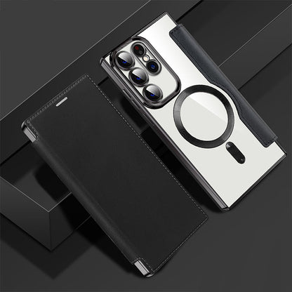 Magnetic Samsung Flip Case | Leather Look with Card Slot