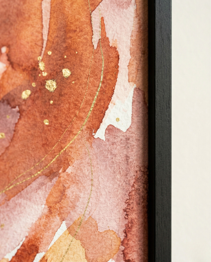 Terracotta Bloom - Rust & Burnt Orange Abstract Framed Print-Homeandso