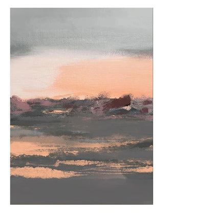 Tranquil Peachy Grey Abstract Landscape Canvas Print Wall Art For Living Room - Modern Wall Art for Contemporary Interiors | Home&so-Homeandso