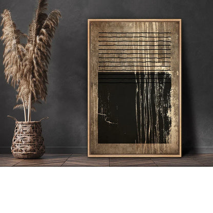 Urban Vintage Golden Brown Black Abstract Wall Art Fine Art Canvas Prints Pictures For Modern Apartment Living Room Dining Room Home Office Decor | Home&so-Homeandso